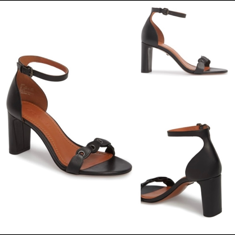 Coach Black Heels Sandals